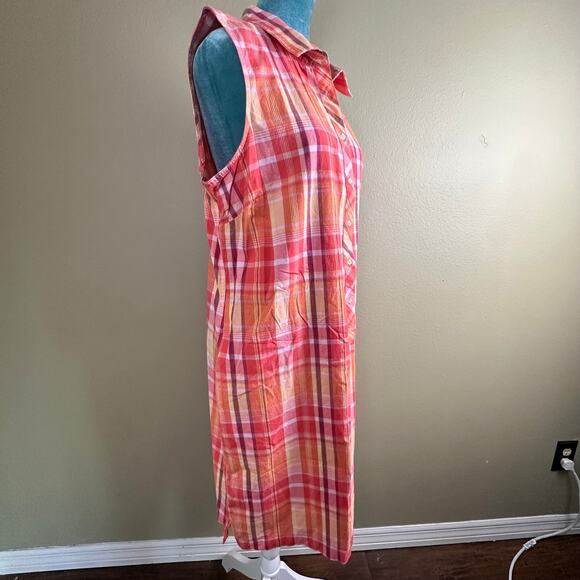 Talbots Dress Women 16 Plaid Sleeveless button - Picture 2 of 11